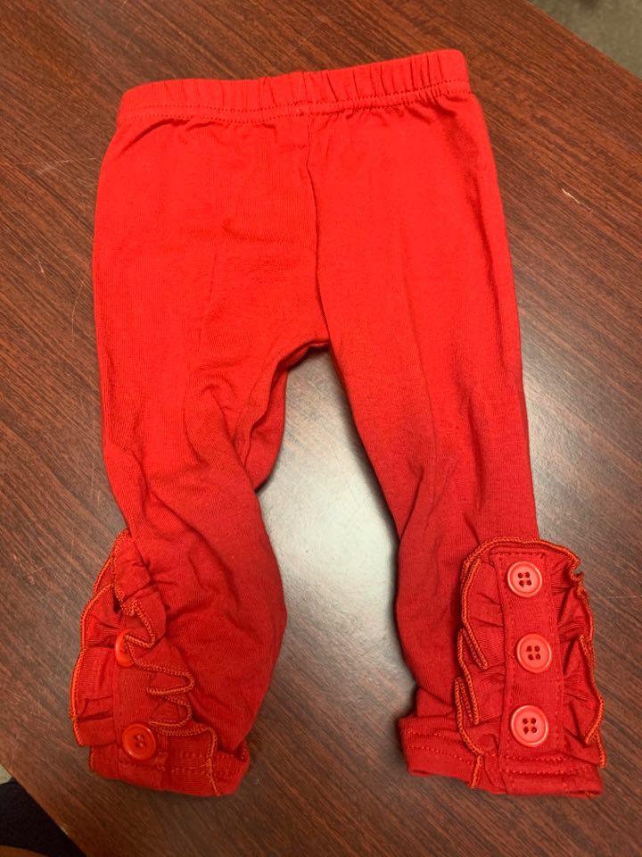 Red Side Button Capris