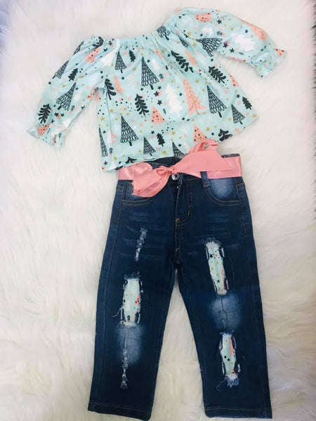 Pastel Christmas Denim Set