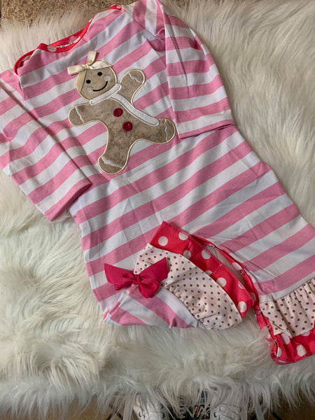 Pink Gingerbread Romper