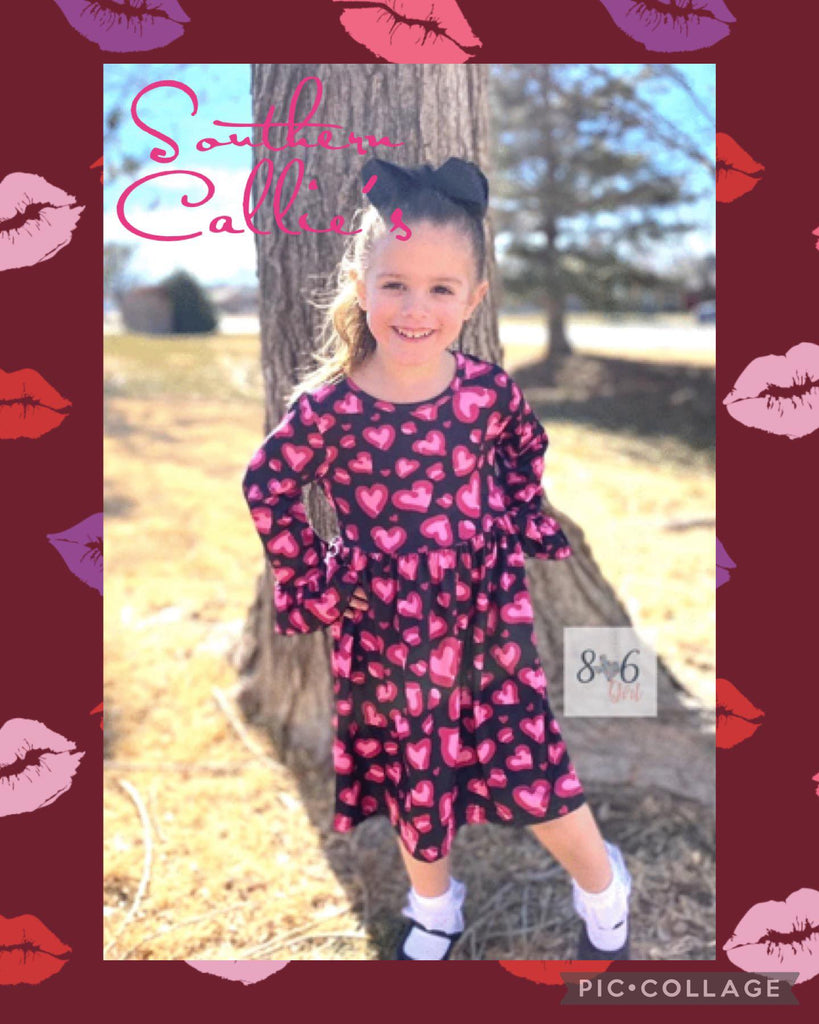 806 Black/Pink Heart Valentines Dress