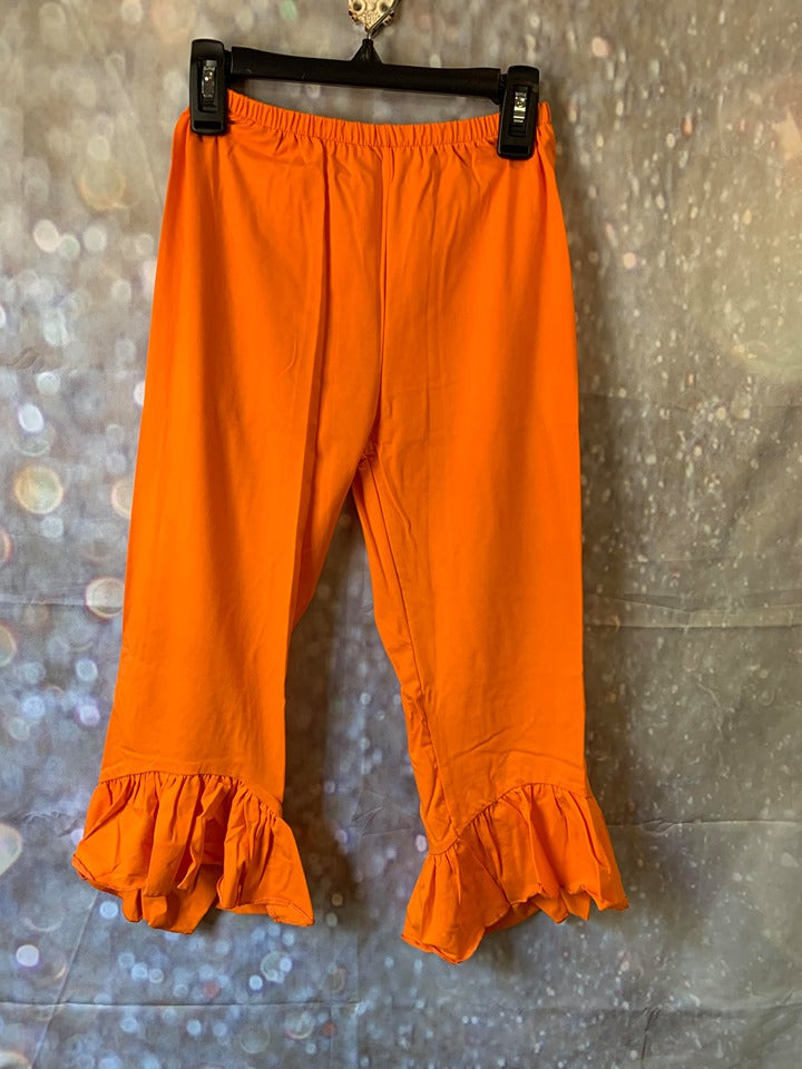 High Low Ruffle Capris Orange