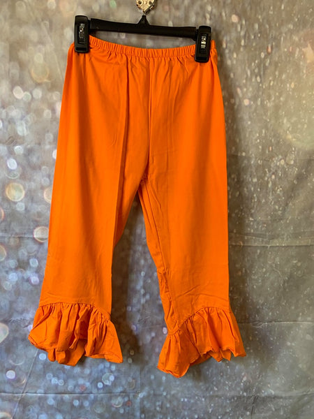 High Low Ruffle Capris Orange