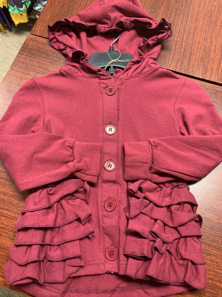 Wine Ruffle Jacket